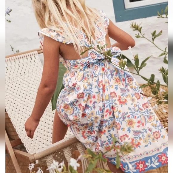 Mini Boden Floral Bow Back Dress - Picture 1 of 4
